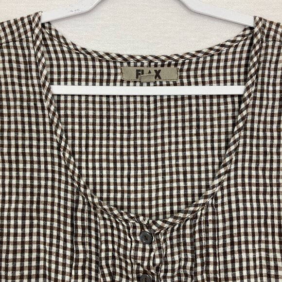 Flax Monochrome Gingham Blouse - Picture 3 of 11